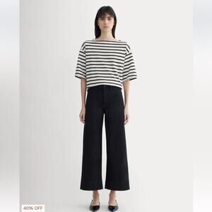 Everlane Cropped Wide Leg Black Jeans Women’s 4 Denim Hi Rise Minimalist Basic